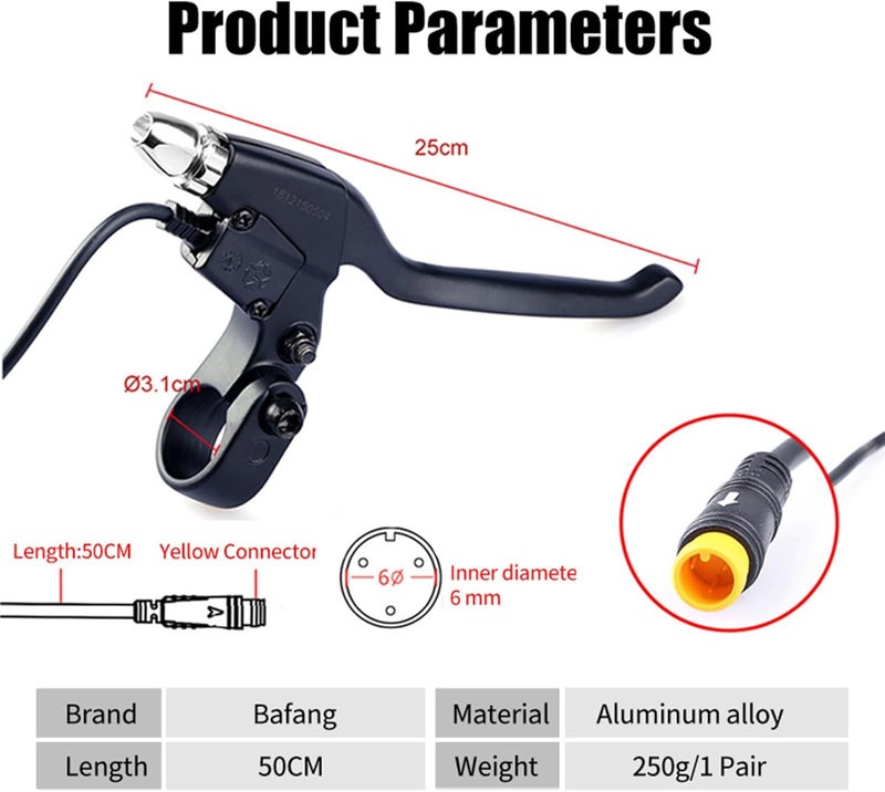 BAFANG Mechanical Brake Lever for Electric Bike with Brake Parts for EBike Conversion Kit to Cutoff Power (One Pair) - Image 3